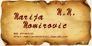 Marija Momirović vizit kartica